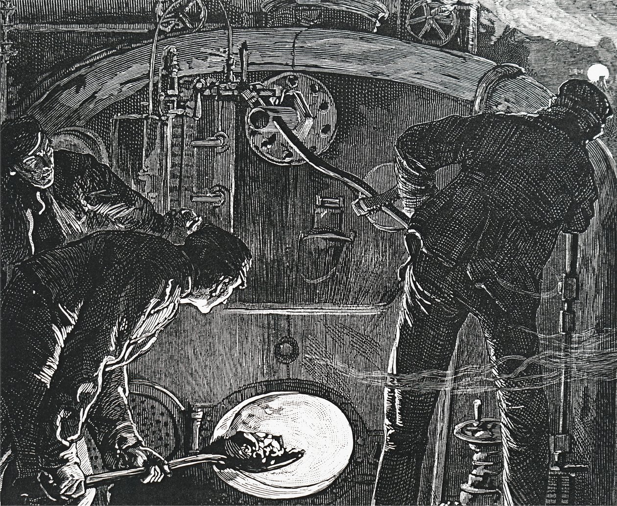 A Driver and a Fireman on a Train by Unbekannt