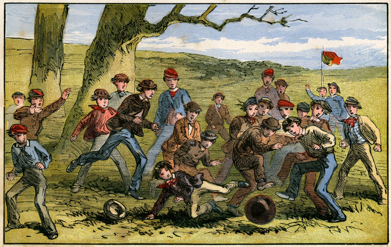 A game of football by Unbekannt