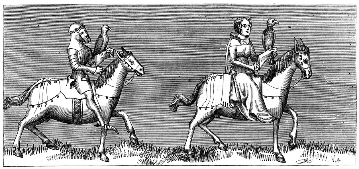 A lady setting out hawking by Unbekannt