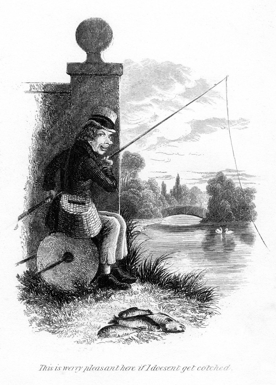 A man fishing illegally by Unbekannt