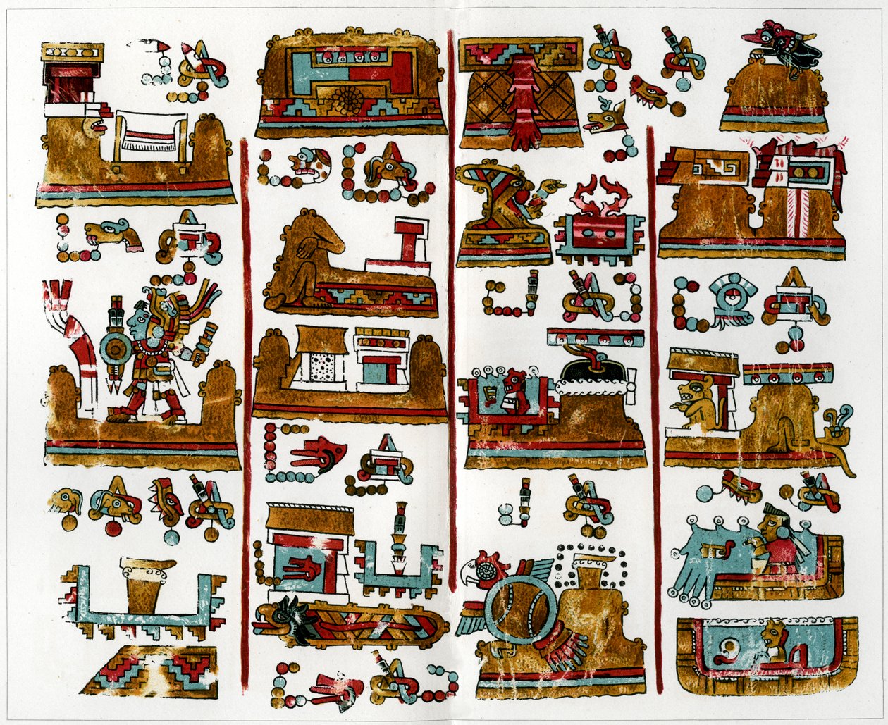 A Page from the Vienna Manuscript of Zapotec Origin by Unbekannt