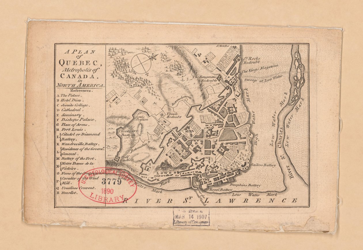 A plan of Quebec, metropolis of Canada in North America by Unbekannt