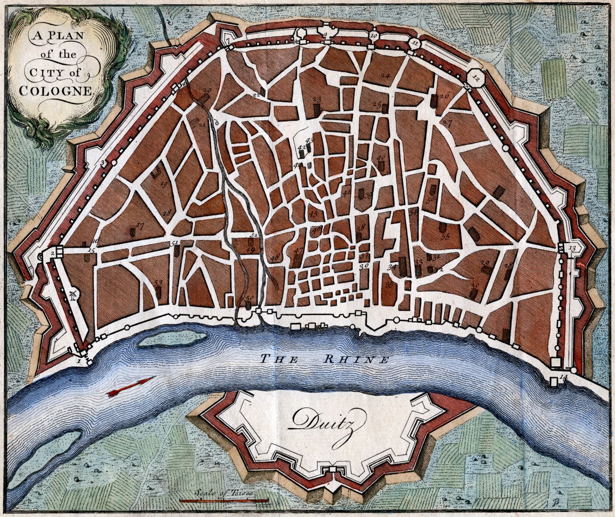 A Plan of the City of Cologne by Unbekannt