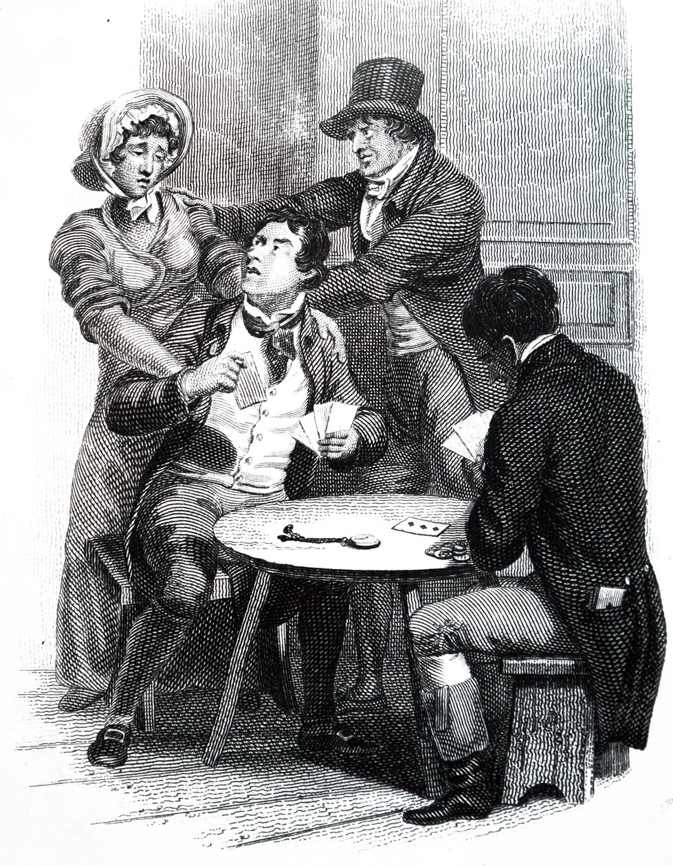 A Wife Trying to Remove Her Husband from the Gaming Table by Unbekannt