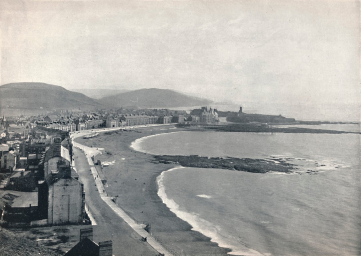 Aberystwith - View of the Bay, Showing the Castle and the University College by Unbekannt