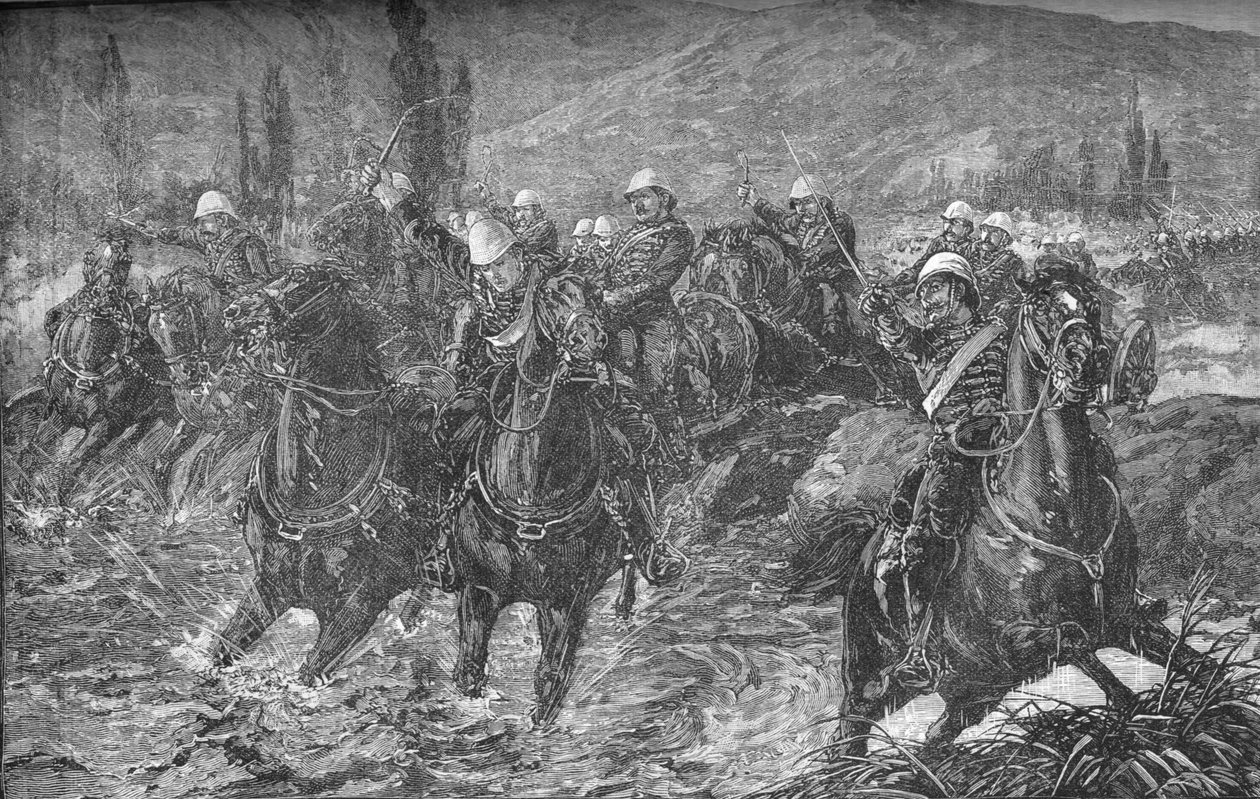 Action in the Chardeh Valley, Dec. 11, 1879, Trying to Save the Guns, c1880 by Unbekannt