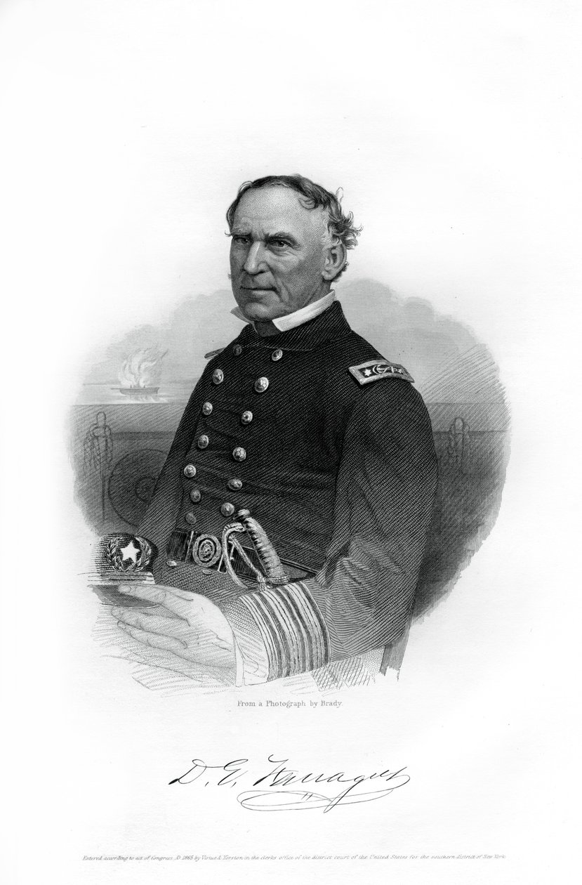 Admiral David Farragut, US Navy officer in the American Civil War, 1862-1867 by Unbekannt