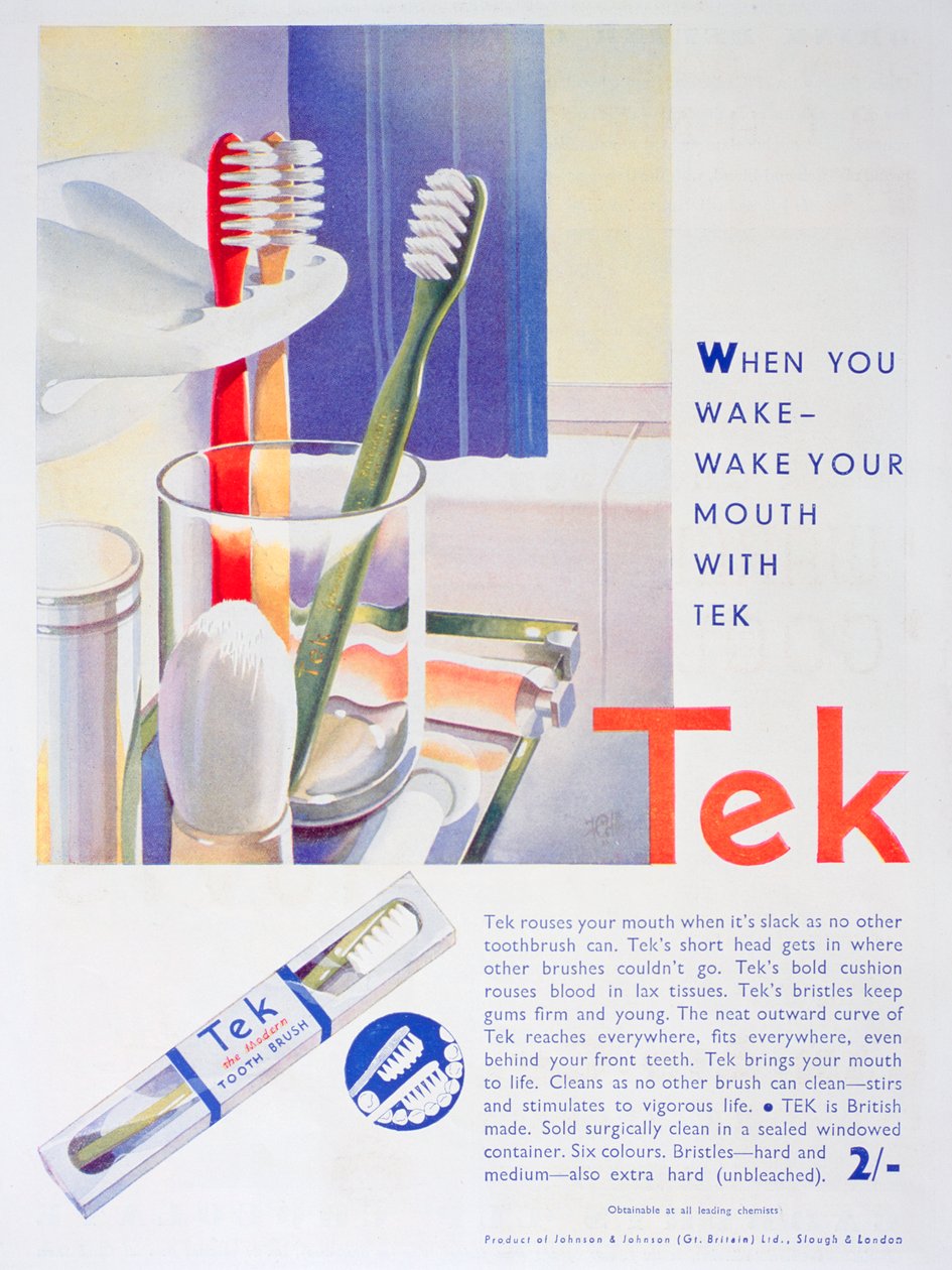 Advert for Tek Toothbrushes, by Johnson and Johnson by Unbekannt