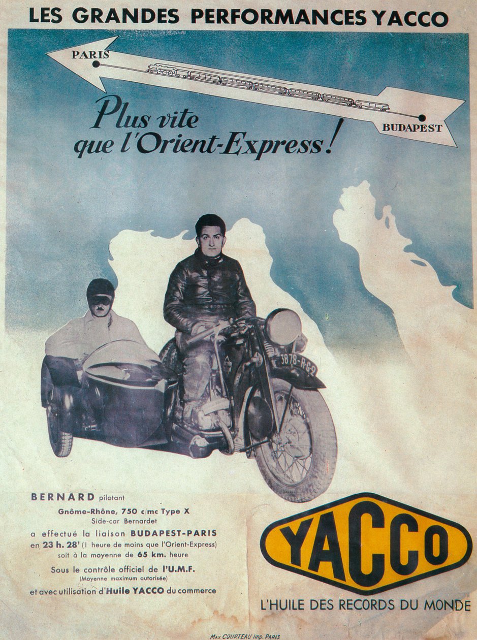 Advertisement for Yacco Motor Oil, 1936 by Unbekannt