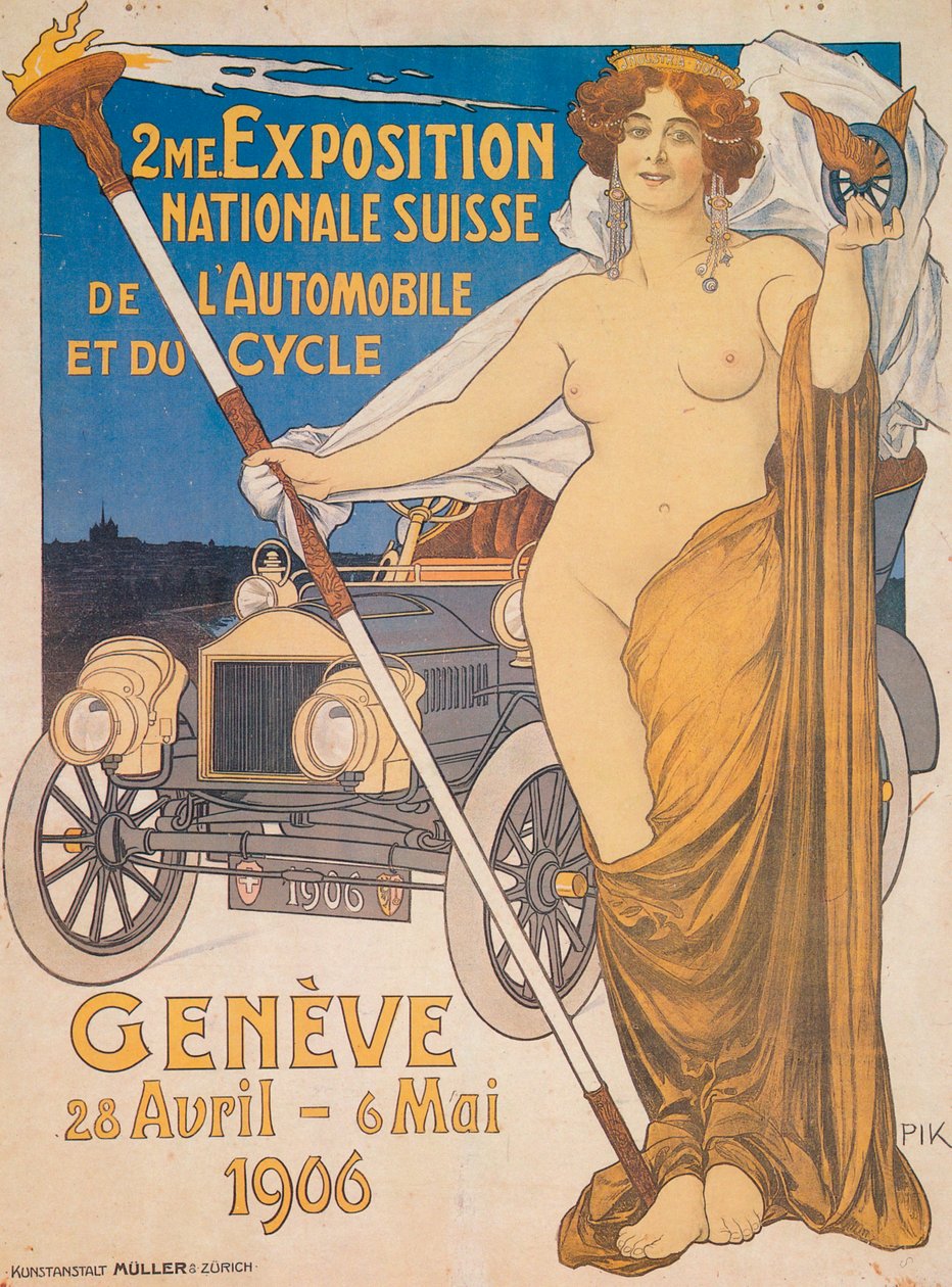 Advertisement for the Second Swiss National Car and Bicycle Exposition, Geneva by Unbekannt