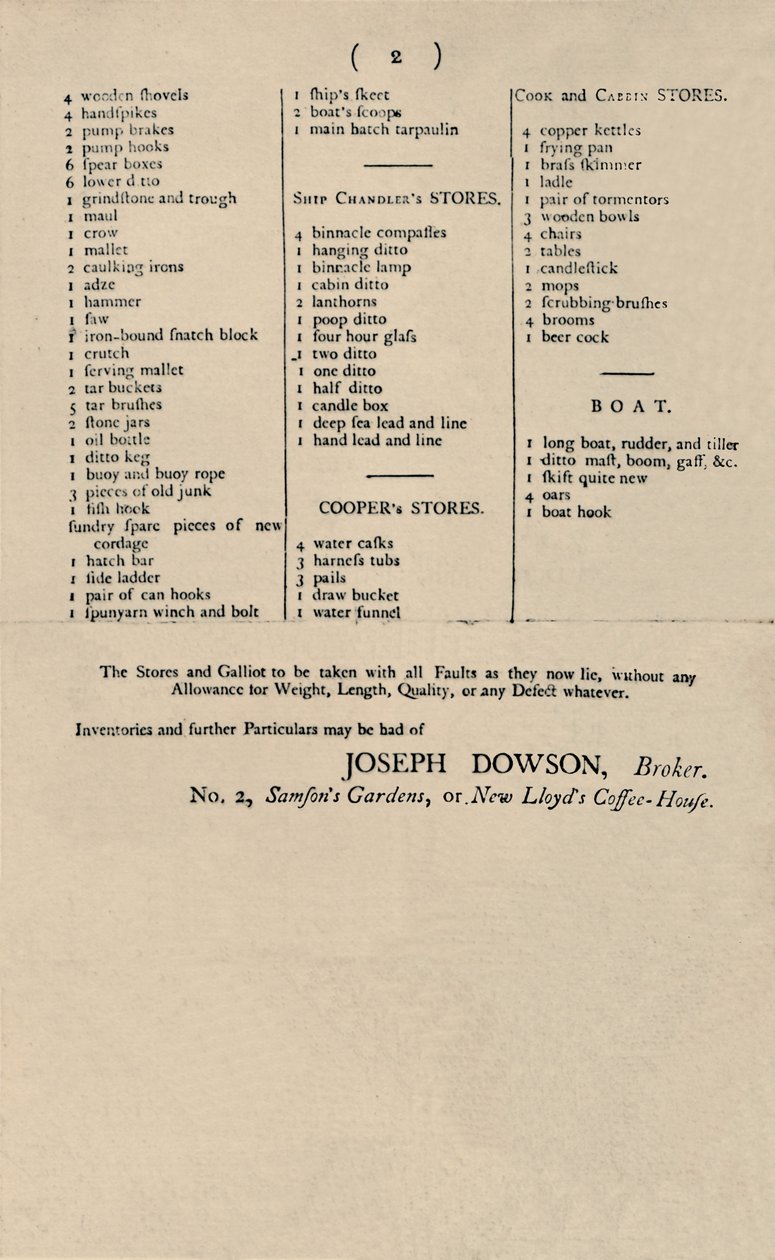 Advertisement of Sale by Candle at Lloyds by Unbekannt