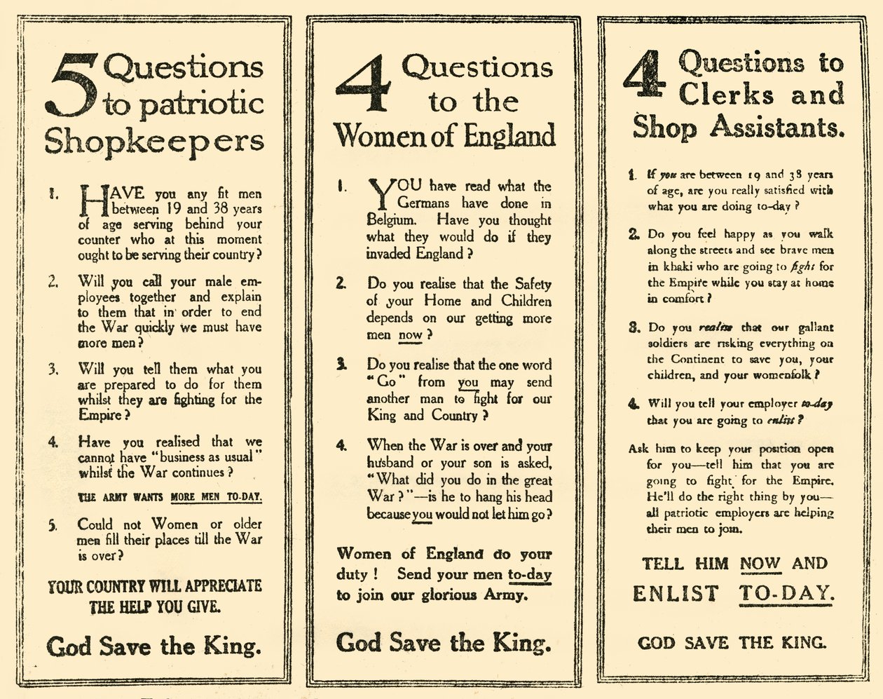 Advertisements Which Helped To Raise Kitcheners Army by Unbekannt