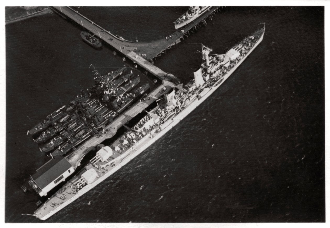 Aerial View of the German Light Cruiser Karlsruhe, from a Zeppelin by Unbekannt
