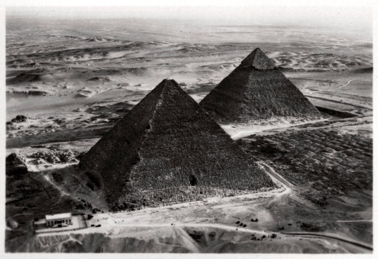 Aerial View of the Pyramids of Giza, Egypt, from a Zeppelin, 1931 1933 by Unbekannt