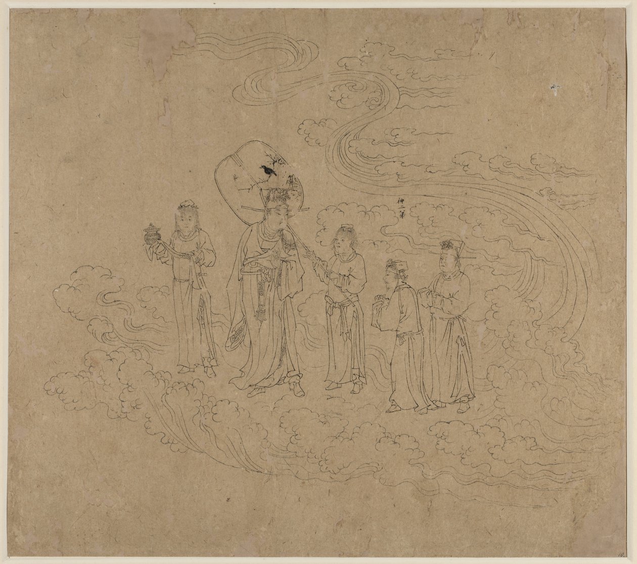 Album of Daoist and Buddhist Themes: Procession of Daoist Deities: Leaf 10 by Unbekannt