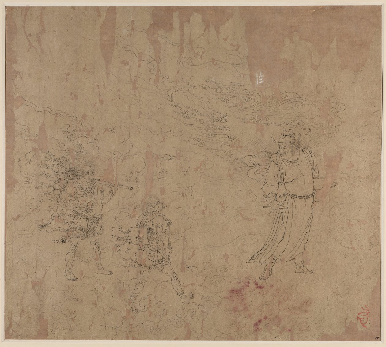 Album of Daoist and Buddhist Themes: Procession of Daoist Deities: Leaf 18 by Unbekannt