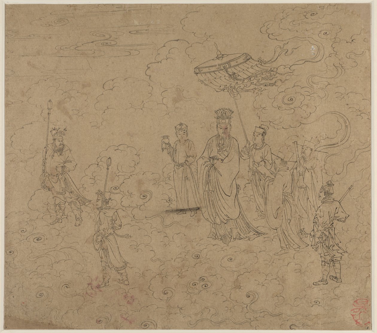 Album of Daoist and Buddhist Themes: Procession of Daoist Deities: Leaf 8 by Unbekannt