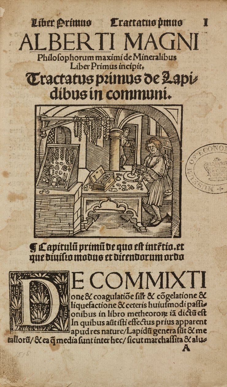 Alchemy & Early Chemistry Title Page to a Medieval German Work on Mineralogy and Alchemy by Unbekannt