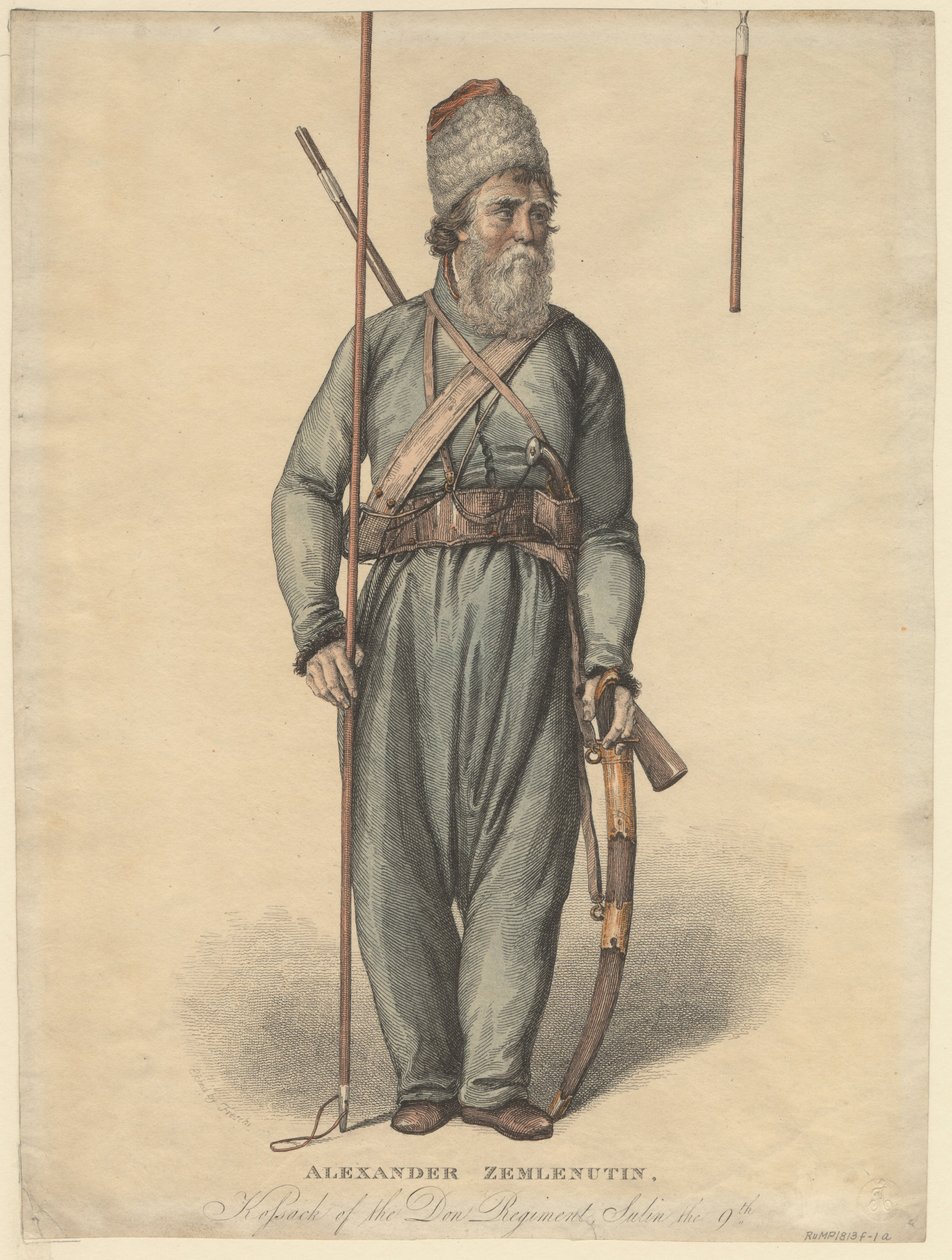 Alexander Zemlyanukhin, Cossack of the Don Regiment, ca 1813 by Unbekannt