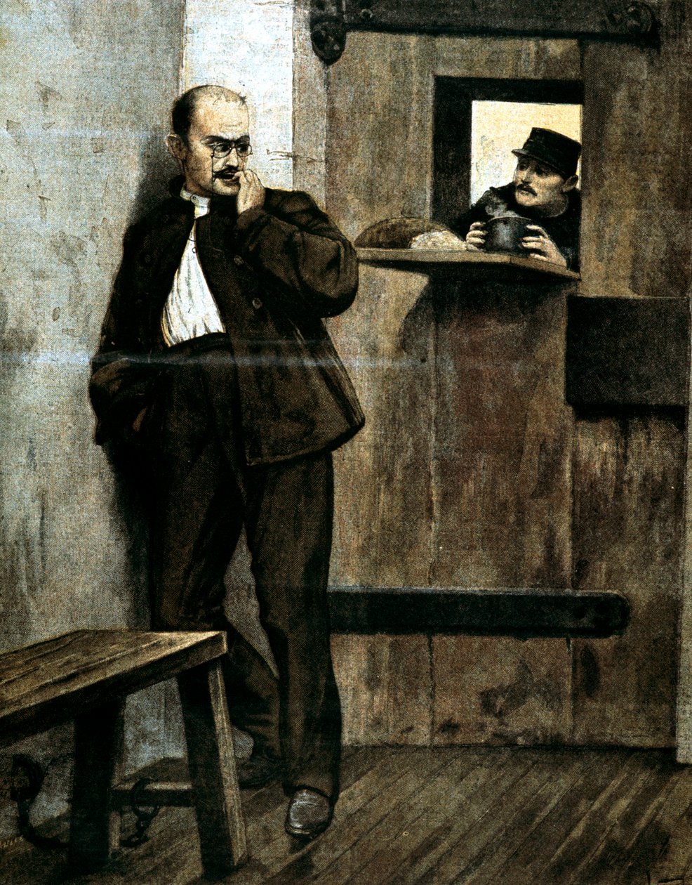 Alfred Dreyfus in Prison by Unbekannt