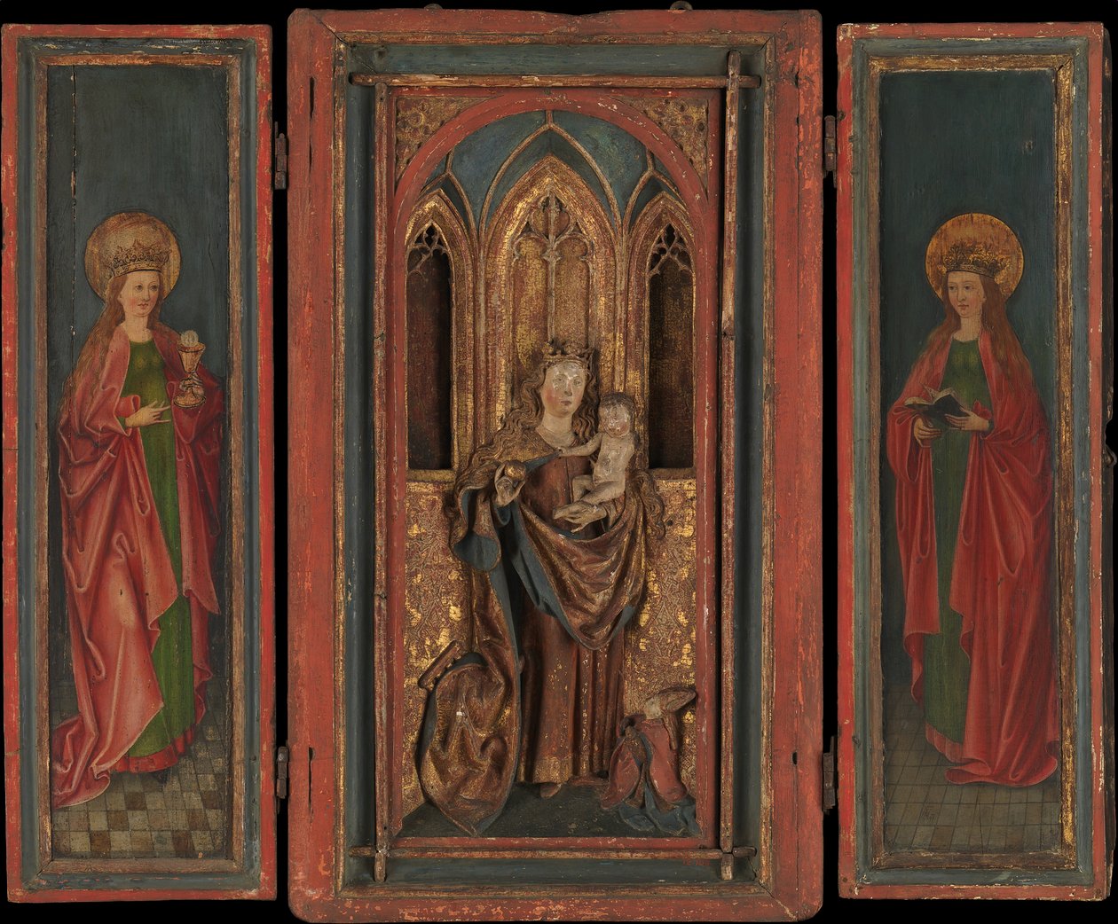 Altar Shrine with Madonna and Child with Donor by Unbekannt