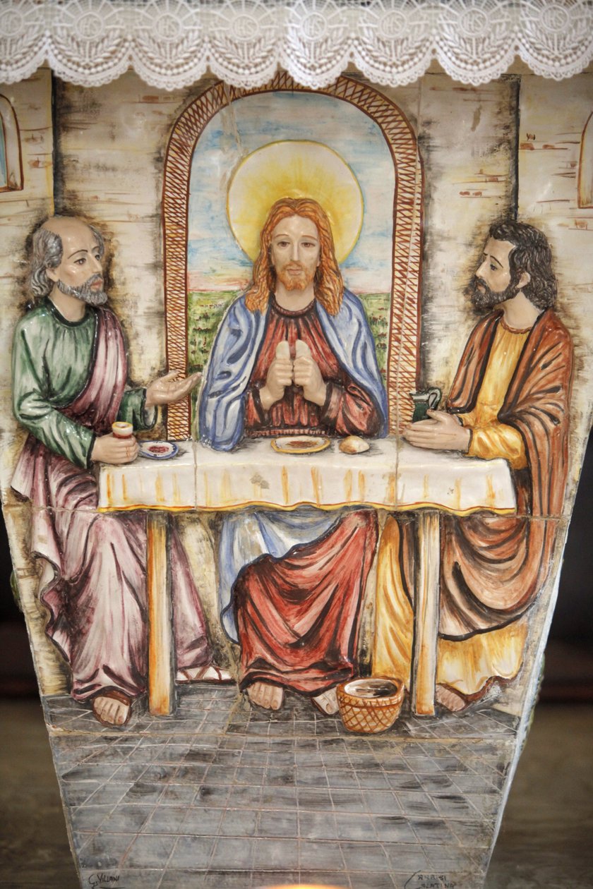 Altar depicting Jesus with the Emmaus pilgrims, Depressa, Italy by Unbekannt