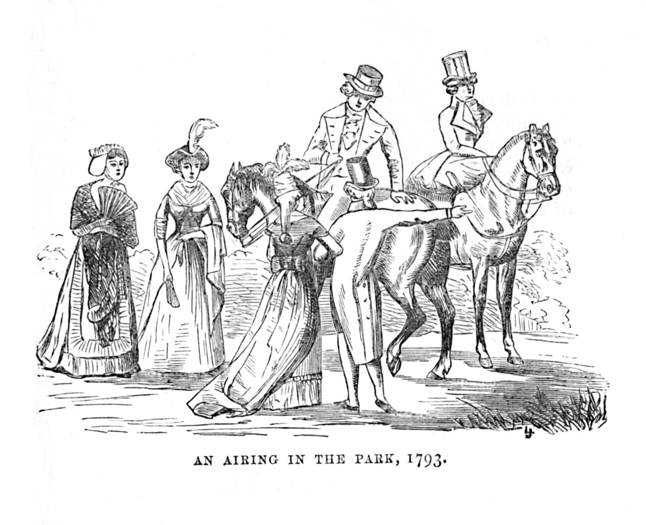An Airing in the Park, 1793, c1870 by Unbekannt