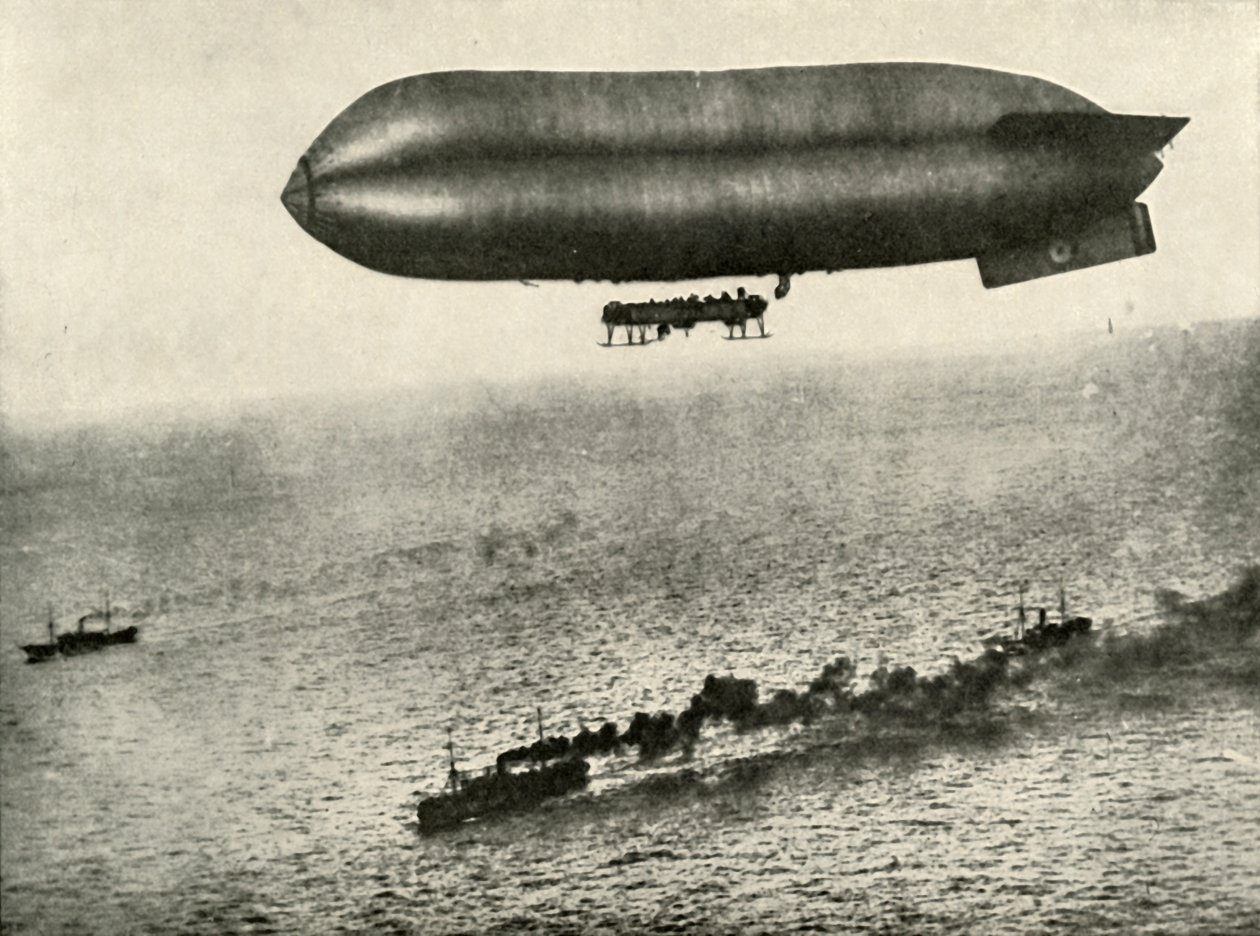 An Airship Escorting a Convoy, 1919 by Unbekannt
