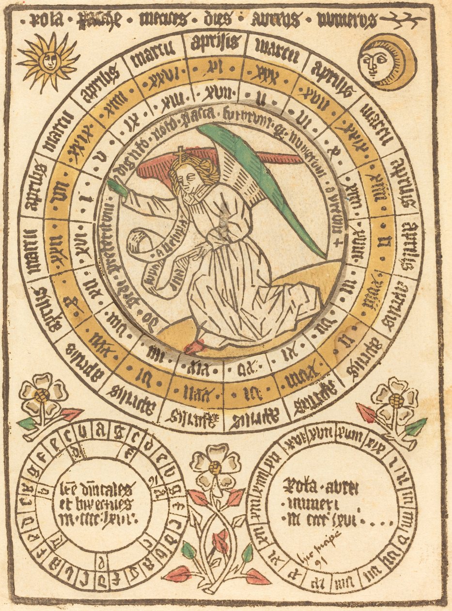 An Easter Calendar Beginning with the Year 1466 by Unbekannt