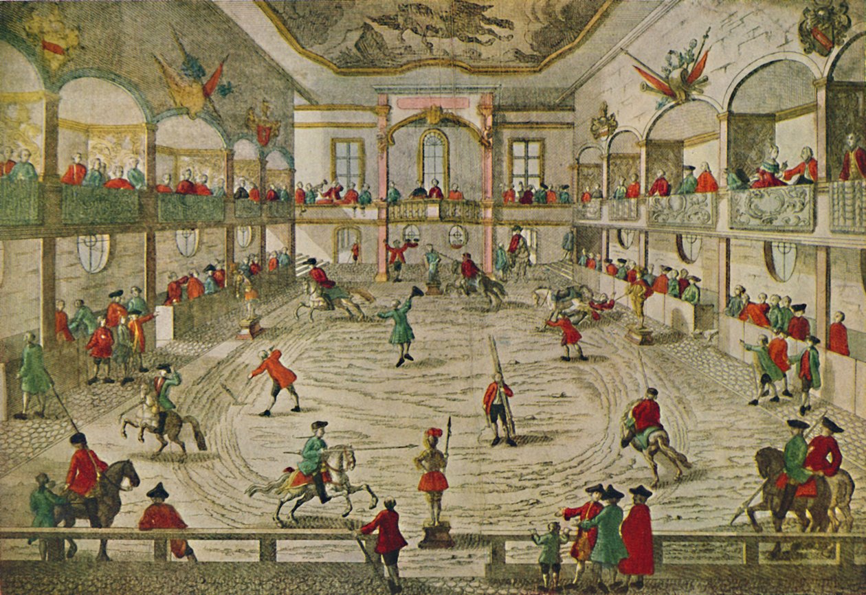 An Eighteenth-Century Riding School, Showing the Transition to the Circus Ring by Unbekannt