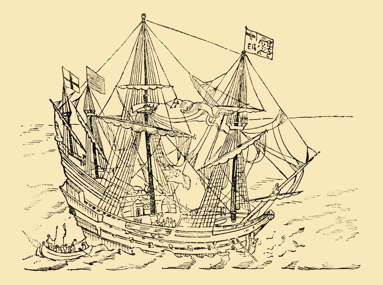 An English Ship in the Armada Fight, c1930 by Unbekannt