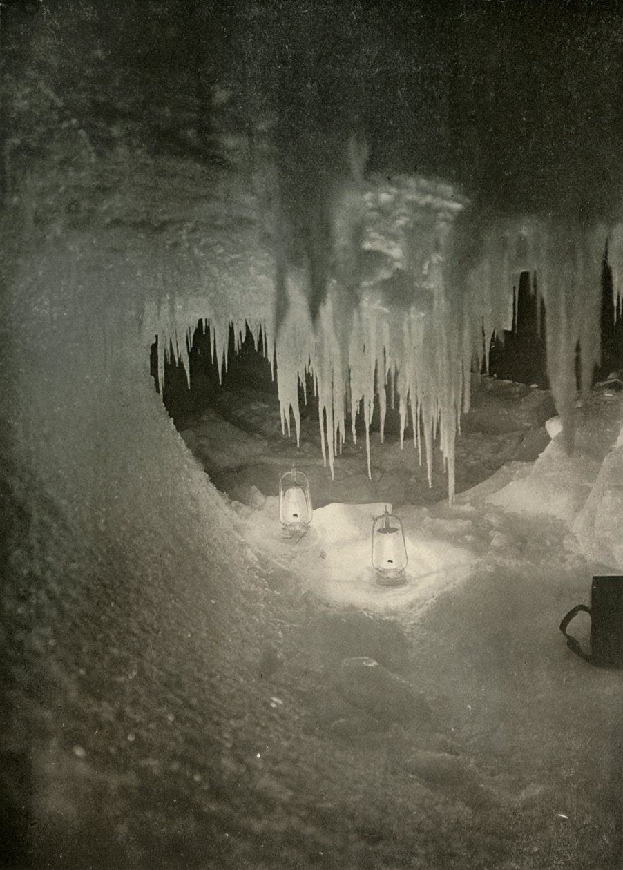 An Ice Cavern in the Winter. Photographed by the Light of Hurricane Lamps by Unbekannt