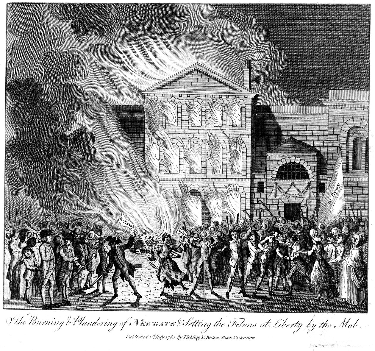 Anti-Catholic Gordon Riots, London by Unbekannt