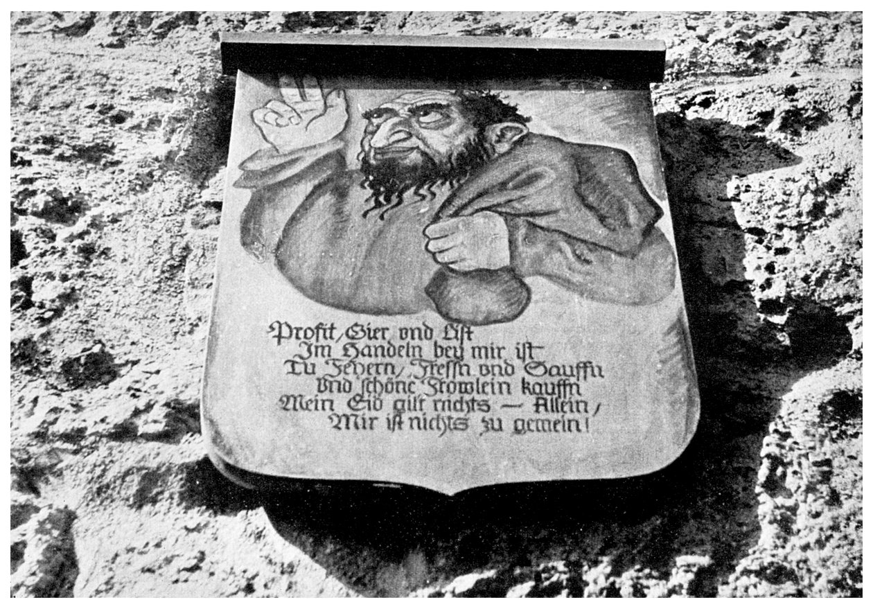 Anti-Semitism: Medieval Inscription on the Town Wall, Rothenburg, Germany, 1956 by Unbekannt