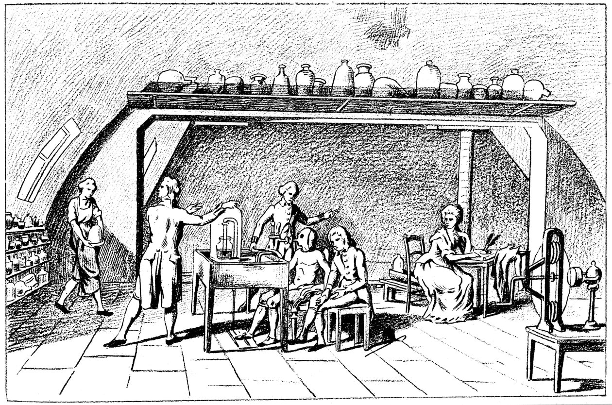 Antoine Laurent Lavoisier, 18th Century French Chemist, Investigating Respiration by Unbekannt