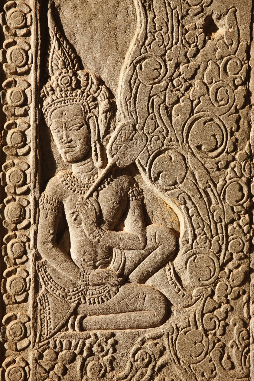 Apsara Dancer Carving at Angkor Wat by Unbekannt