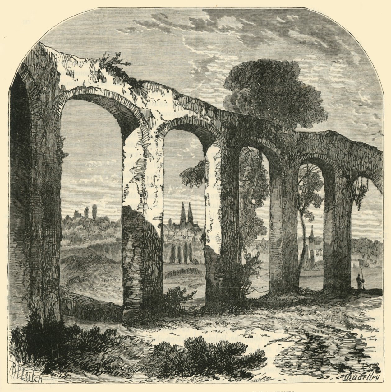 Aqueduct at Poitiers, of Old the Capital of the Pictones by Unbekannt