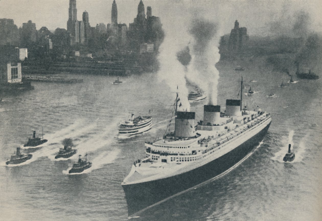 Arrival at New York of the Normandie by Unbekannt