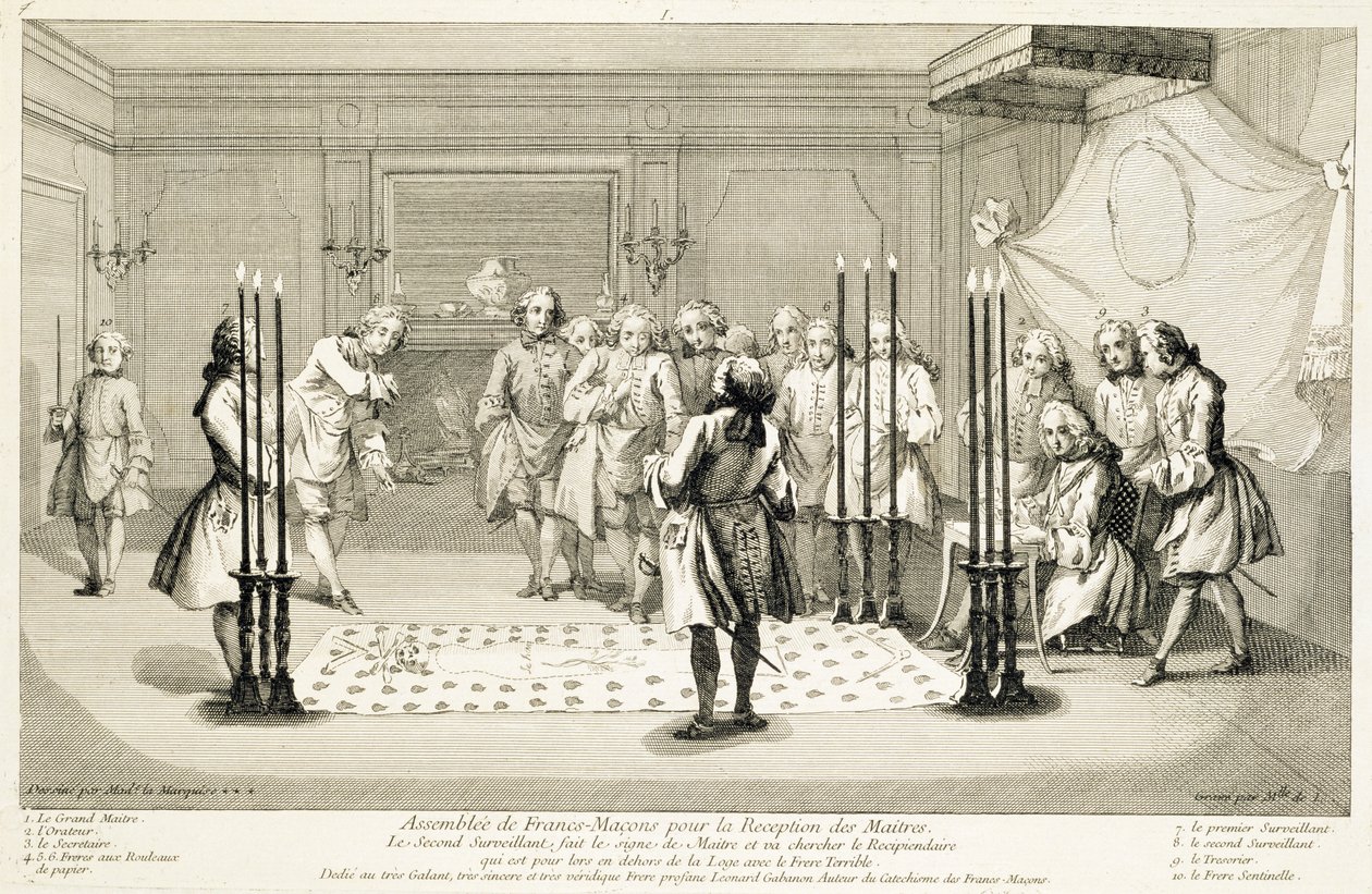 Assembly of Freemasons Before the Initiation of a Master, c1733 by Unbekannt