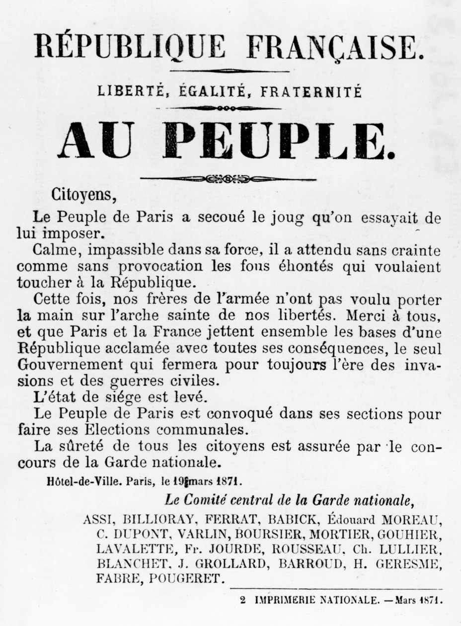 To the People, from French Political posters of the Paris Commune by Unbekannt