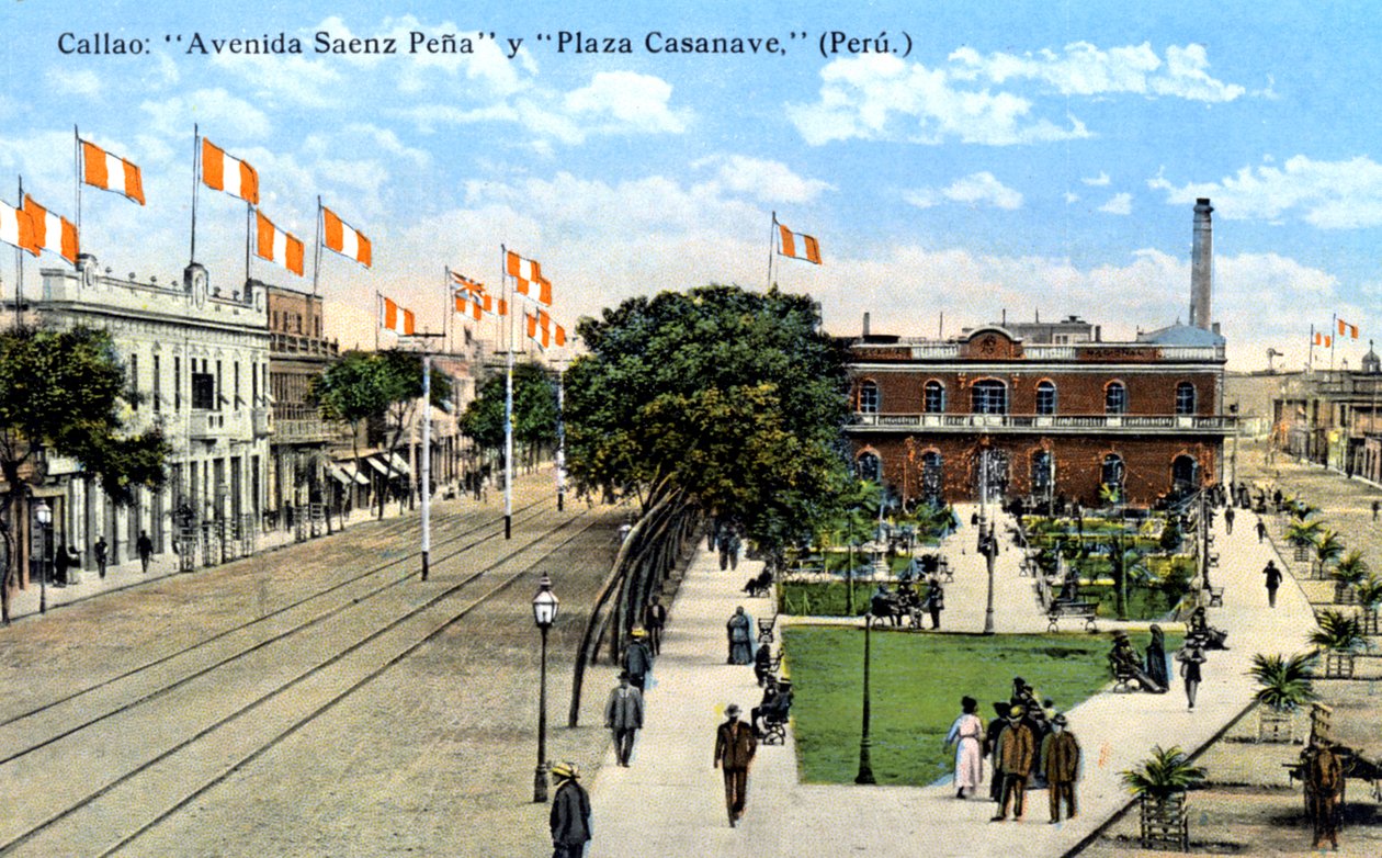 Avenida Saenz Pena and Plaza Casanave, Callao, Peru, c1900s by Unbekannt