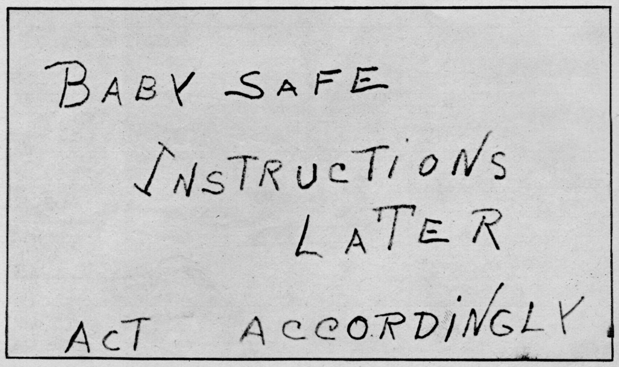 Baby Safe Instructions Later Act Accordingly by Unbekannt