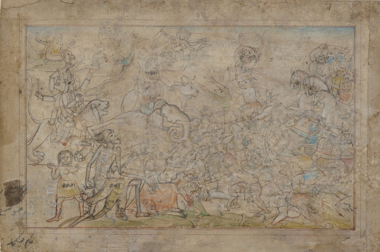 Battle Scene from a Devi Mahatmya by Unbekannt