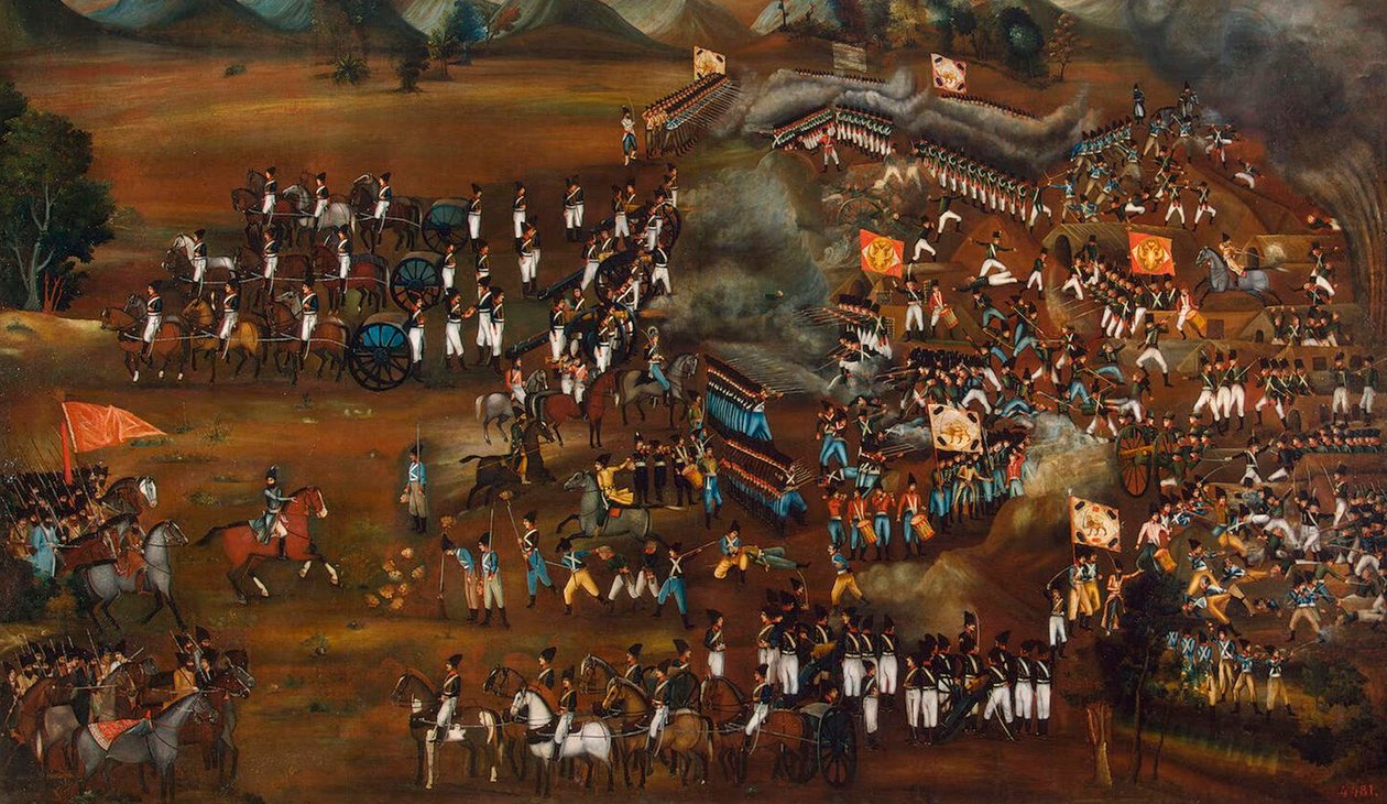 Battle Between Persians and Russians Near Sultanabad, 13 February 1812 by Unbekannt