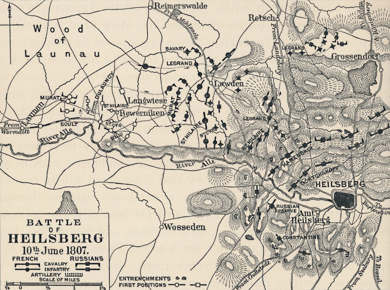 Battle of Heilsberg, 10th June 1807 by Unbekannt
