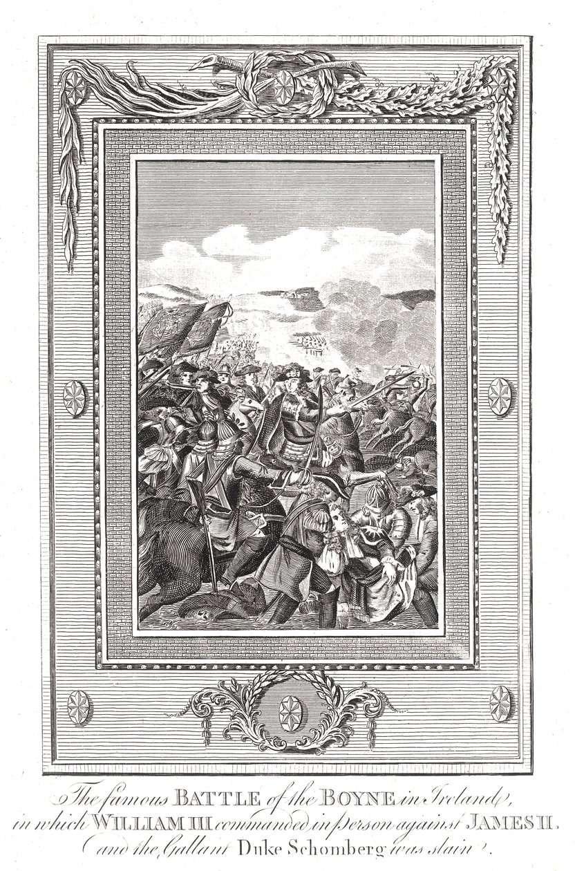Battle of the Boyne, 1690 by Unbekannt