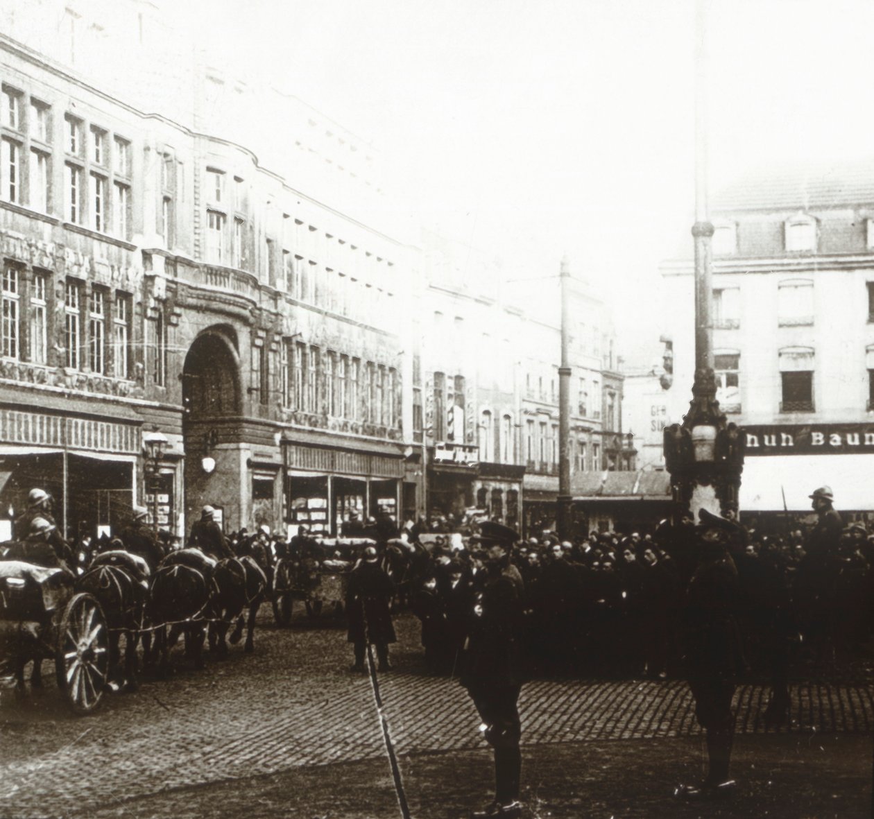 Belgian troops, Aachen, Germany, c1914-c1918 by Unbekannt