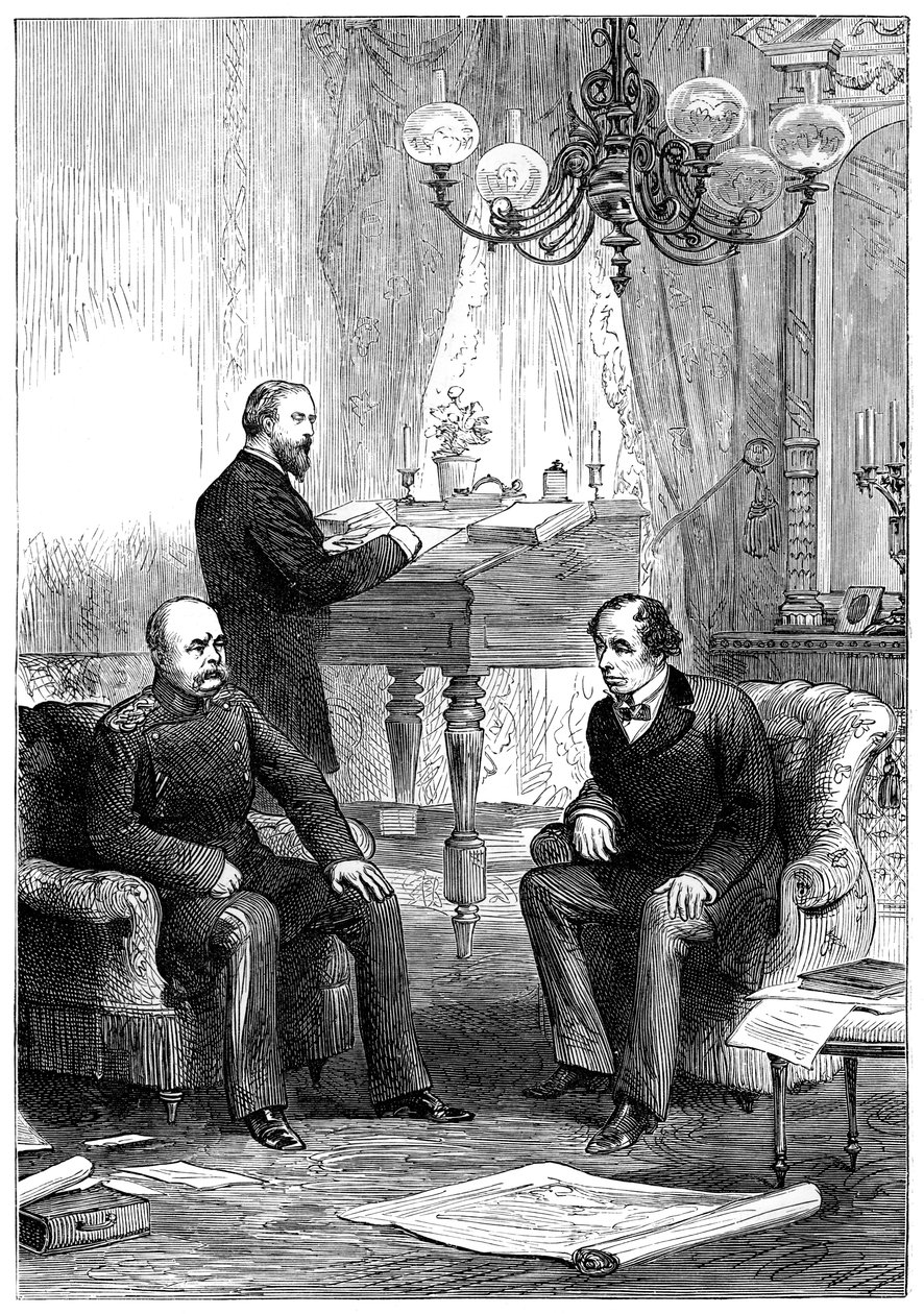 Benjamin Disraeli 1804-1881 meeting with Otto von Bismarck 1815-1898, Berlin, 1878 by Unbekannt