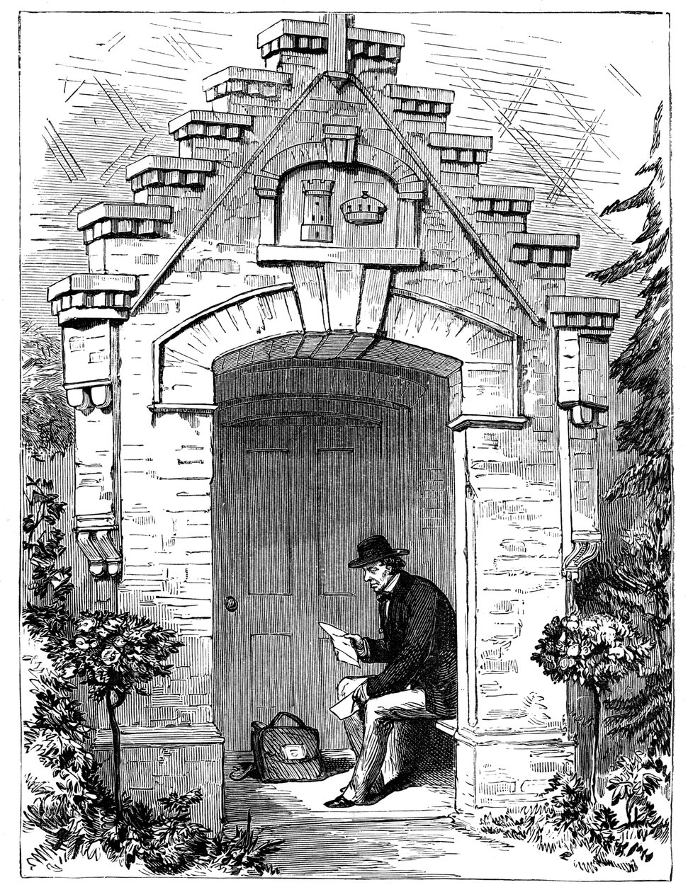 Benjamin Disraeli Reading Letters in the Porch of Hughenden Lodge by Unbekannt