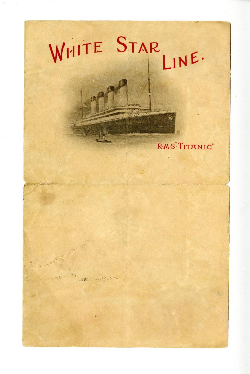Blank R.M.S Titanic stationery, ca. 1912 by Unbekannt